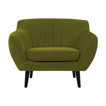 Fotoliu cu tapițerie din catifea Mazzin Sofas Toscane, verde