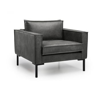 Fotoliu gri din imitație de piele Rate - Scandic