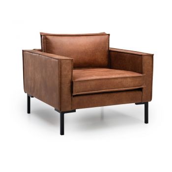 Fotoliu maro din imitație de piele Rate - Scandic