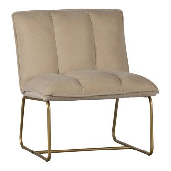 Fotoliu cu structură aurie WOOOD Fie, bej