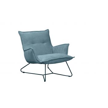 Fotoliu fix tapitat cu stofa si picioare metalice, Victorio 2 Albastru, l82xA86xH76 cm Fotoliu fix tapitat cu stofa si picioare metalice, Victorio 2 Albastru, l82xA86xH76 cm