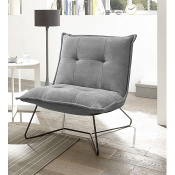 Fotoliu fix tapitat cu stofa si picioare metalice, Victorio Gri Inchis, l69xA86xH76 cm Fotoliu fix tapitat cu stofa si picioare metalice, Victorio Gri Inchis, l69xA86xH76 cm