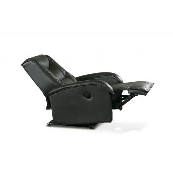 Fotoliu Recliner tapitat cu piele ecologica Jerod Negru, l85xA93xH101 cm