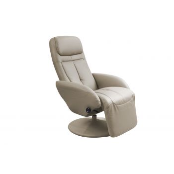 Fotoliu Recliner tapitat cu piele ecologica Optimus Capuccino, l77xA80xH101 cm