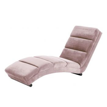 Fotoliu sezlong relaxare, tapitat cu stofa Slinky Velvet Roz Inchis, l60xA170xH82 cm