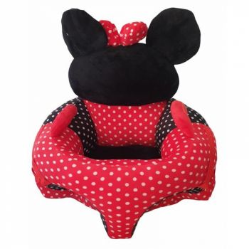 Fotoliu bebe cu spatar - Minnie Mouse rosu cu buline