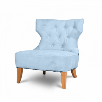 Fotoliu fix tapitat, cu picioare din lemn, ergonomic, Monaco