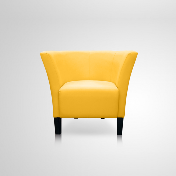 Fotoliu fix, tapitat, cu picioare din lemn, tip scoica, Jimmy