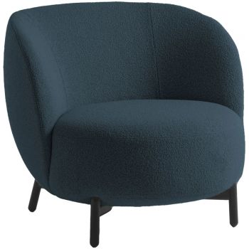 Fotoliu Kartell Lunam design Patricia Urquiola tapiterie Orsetto Albastru