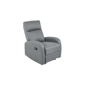 Fotoliu recliner tapitat cu Stofa Gri cu structura metalica neagra H102xL73xA97cm Hollywood II