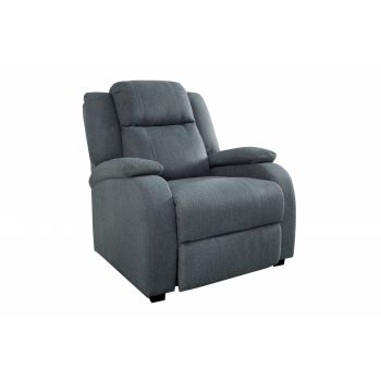 Fotoliu recliner tapitat cu Stofa Gri cu structura metalica neagra H105xL85xA90cm Hollywood