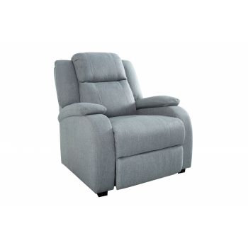 Fotoliu recliner tapitat cu Stofa Gri deschis cu structura metalica neagra H105xL85xA90cm Hollywood