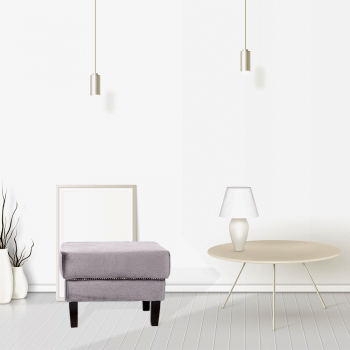 Taburet Axel Clasic, tapitat, cu picioare din lemn