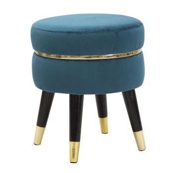Mauro Ferretti TABURET PARIS TEAL/AURIU CM Ø 35X40,5