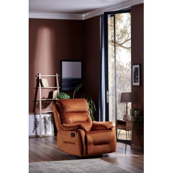 Fotoliu cu recliner, Niron, Trone TV, 80x105x80 cm, Caramiziu