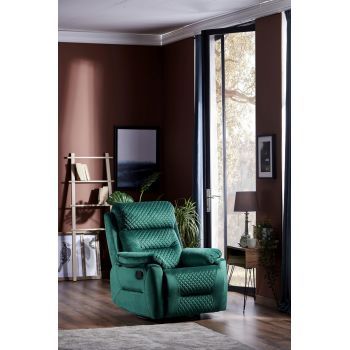 Fotoliu cu recliner, Niron, Trone TV, 80x105x80 cm, Verde