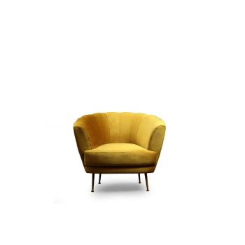Fotoliu Daisy, Galben muştar, 97 x 93 x 84 cm