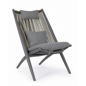 Fotoliu fix pentru gradina / terasa, din aluminiu si material textil, cu perne detasabile, Aloha Lounge Antracit, l66xA84xH98 cm Fotoliu fix pentru gradina / terasa, din aluminiu si material textil, cu perne detasabile, Aloha Lounge Antracit, l66xA84xH98 cm