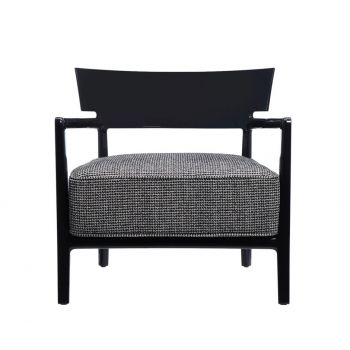 Fotoliu Kartell Cara design Philippe Starck & Sergio Schito cadru negru tapiterie Fancy negru-bej