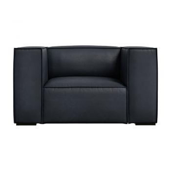 Fotoliu albastru închis cu tapițerie din piele Madame – Windsor & Co Sofas