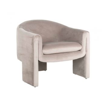 Fotoliu tapitat cu Catifea Bej H76xL83xA82cm Charmaine Richmond Interiors