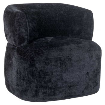 Fotoliu tapitat cu Chenille Negru H79xL81xA82cm Donna Richmond Interiors