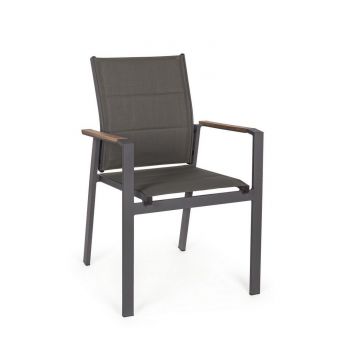 Scaun de gradina / terasa din metal Kubik Antracit, l56,5xA62xH88 cm