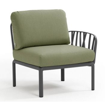 Element terminal Nardi Komodo 5 72cm dreapta/stanga cadru antracit perne verde giungla Sunbrella