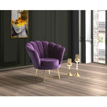 Fotoliu fix tapitat cu stofa, Inci Velvet Mov, l75xA70xH80 cm
