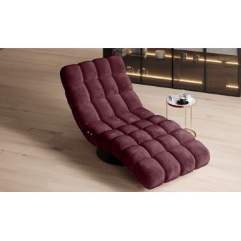 Fotoliu sezlong relaxare rotativ, tapitat, cu mecanism electric Relax, Gatiola 360, l80xA166xH87 cm