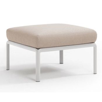 Pouf exterior Nardi Komodo 5 72x72cm cadru alb perna canvas Sunbrella