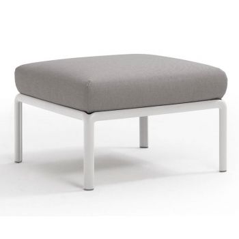 Pouf exterior Nardi Komodo 5 72x72cm cadru alb perna gri komodo