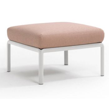 Pouf exterior Nardi Komodo 5 72x72cm cadru alb perna roz quarzo