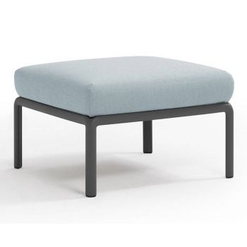 Pouf exterior Nardi Komodo 5 72x72cm cadru antracit perna bleu ghiaccio Sunbrella