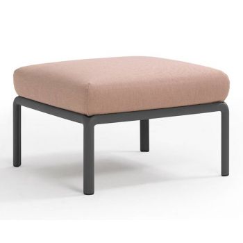 Pouf exterior Nardi Komodo 5 72x72cm cadru antracit perna roz quarzo