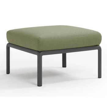 Pouf exterior Nardi Komodo 5 72x72cm cadru antracit perna verde giungla Sunbrella