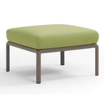 Pouf exterior Nardi Komodo 5 72x72cm cadru tortora perna verde avocado Sunbrella