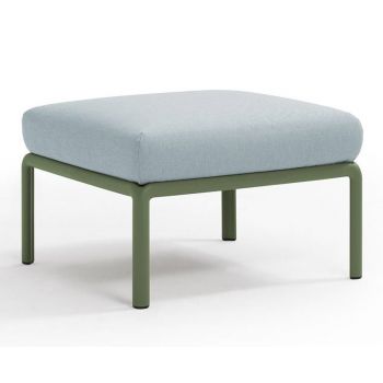 Pouf exterior Nardi Komodo 5 72x72cm cadru verde perna bleu ghiaccio Sunbrella