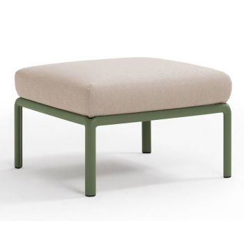 Pouf exterior Nardi Komodo 5 72x72cm cadru verde perna canvas Sunbrella