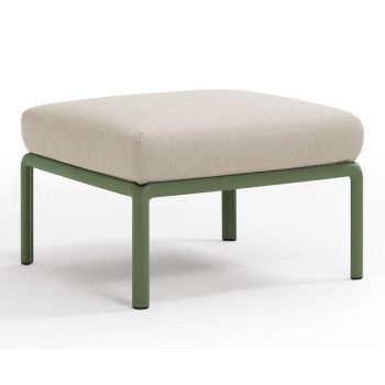 Pouf exterior Nardi Komodo 5 72x72cm cadru verde perna gri Tech Panama