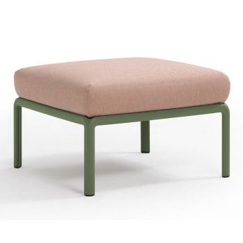 Pouf exterior Nardi Komodo 5 72x72cm cadru verde perna roz quarzo