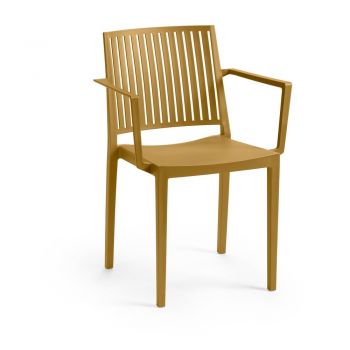 Scaun de grădină maro din plastic Bars - Rojaplast