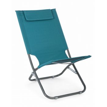 Scaun pliabil pentru terasa / plaja, din metal si material textil, Ocean, l47xA78xH73 cm