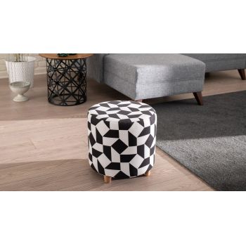 Bancheta, Balcab Home, 825BLC2517, Lemn de fag, Alb/Negru