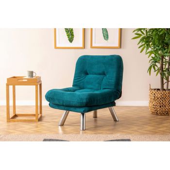 Fotoliu extensibil, Futon, 859FTN2322, Metal, Verde petrol