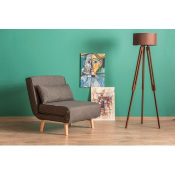 Fotoliu extensibil, Futon, 859FTN2328, Metal , Gri inchis