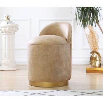 Taburet, Fluffe, 209FLF1101, Piele nubuck, Camel