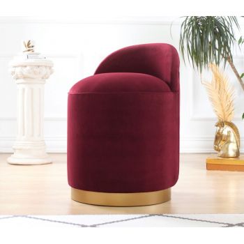 Taburet, Fluffe, 209FLF1105, Catifea, Rosu claret