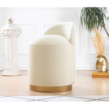 Taburet, Fluffe, 209FLF1106, Catifea, Crem