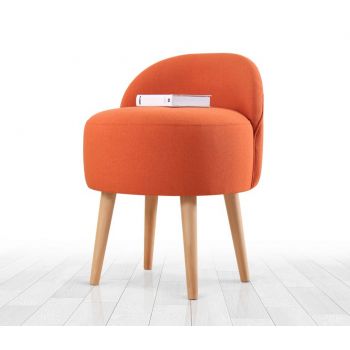 Taburet, Fluffe, 209FLF1149, 50% bumbac, 50% in, Portocaliu